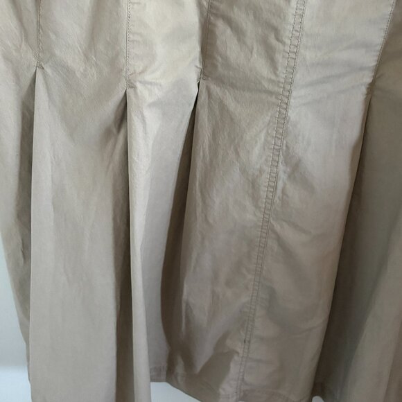 MNG (Mango) A-line Khaki Maxi Skirt Front and Back Pockets Pleated Back Sz 12 - Picture 4 of 5